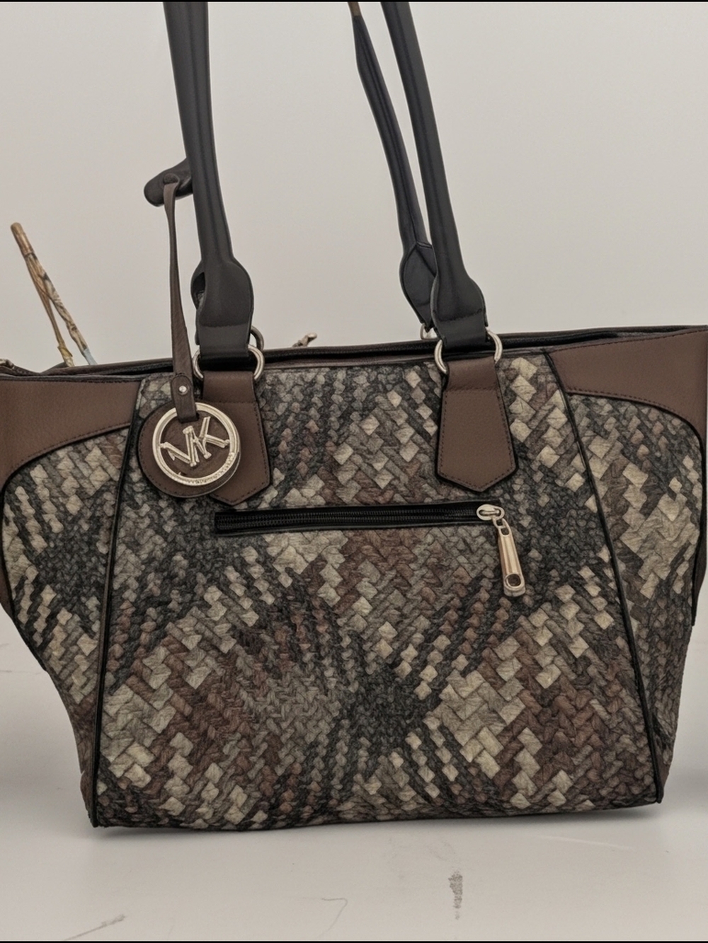 Michael Kors Brown Snake-Print Tote with Gold Accents - Picture 2 of 2